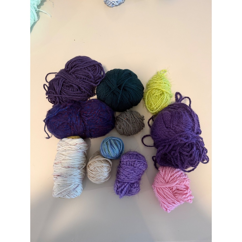 Mixed Yarn Lot Assorted Colors Weights Textures Scrap Yarn for Crochet Knitting